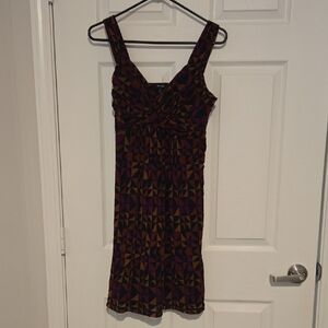 Apt. 9 Purple and Brown Geometric Midi Dress